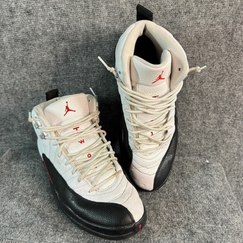 Air Jordan 12 Retro Taxi White Black Red 130690-125 Mens 10 Basketball Shoes